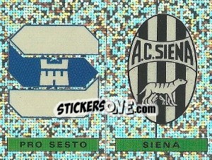 Sticker Badge Pro Sesto / Badge Siena - Calciatori 1991-1992 n. 581 - Panini