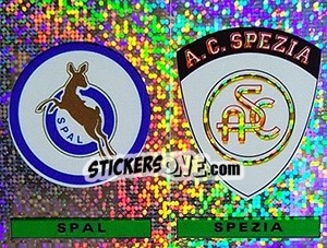 Sticker Badge Spal / Badge Spezia - Calciatori 1991-1992 n. 584 - Panini