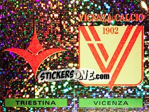Sticker Badge Triestina / Badge Vicenza - Calciatori 1991-1992 n. 587 - Panini