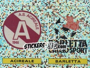 Sticker Badge Acireale / Badge Barletta - Calciatori 1991-1992 n. 590 - Panini