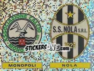 Sticker Badge Monopoli / Badge Nola - Calciatori 1991-1992 n. 605 - Panini