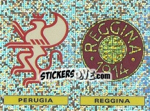 Cromo Badge Perugia / Badge Reggina - Calciatori 1991-1992 - Panini