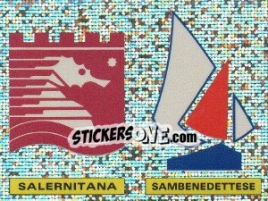 Sticker Badge Salernitana / Badge Sambenedettese - Calciatori 1991-1992 - Panini