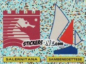 Sticker Badge Salernitana / Badge Sambenedettese - Calciatori 1991-1992 n. 611 - Panini