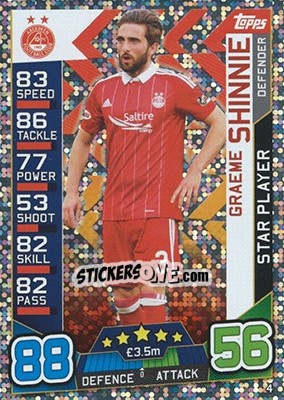 Sticker Graeme Shinnie - SPFL 2016-2017. Match Attax n. 4 - Topps