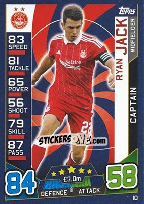 Cromo Ryan Jack - SPFL 2016-2017. Match Attax - Topps