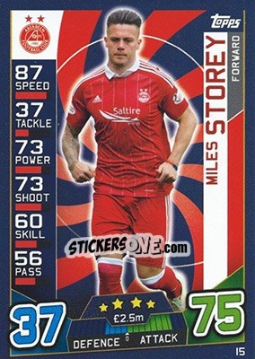 Figurina Miles Storey - SPFL 2016-2017. Match Attax - Topps