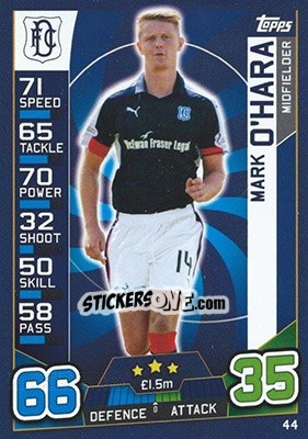 Sticker Mark O'Hara - SPFL 2016-2017. Match Attax n. 44 - Topps