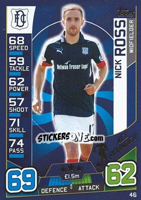 Sticker Nick Ross - SPFL 2016-2017. Match Attax n. 46 - Topps