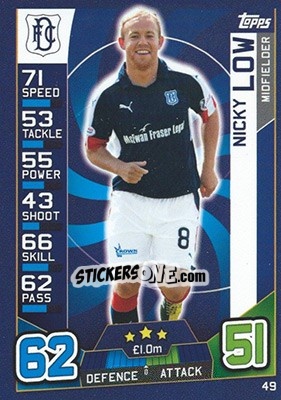 Sticker Nicky Low - SPFL 2016-2017. Match Attax n. 49 - Topps