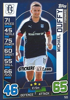 Sticker Michael Duffy - SPFL 2016-2017. Match Attax n. 50 - Topps