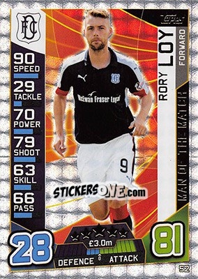 Sticker Rory Loy - SPFL 2016-2017. Match Attax n. 52 - Topps