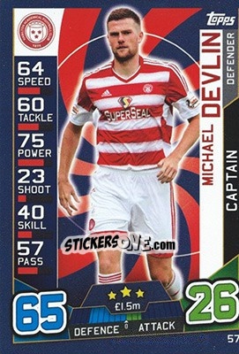 Sticker Michael Devlin - SPFL 2016-2017. Match Attax n. 57 - Topps