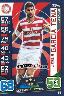 Sticker Jesús García Tena - SPFL 2016-2017. Match Attax n. 58 - Topps