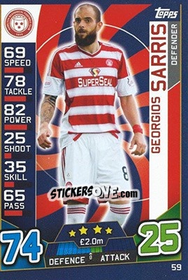 Cromo Georgios Sarris - SPFL 2016-2017. Match Attax n. 59 - Topps