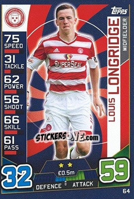 Sticker Louis Longridge - SPFL 2016-2017. Match Attax n. 64 - Topps
