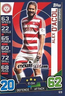 Sticker Alex D'Acol - SPFL 2016-2017. Match Attax n. 69 - Topps