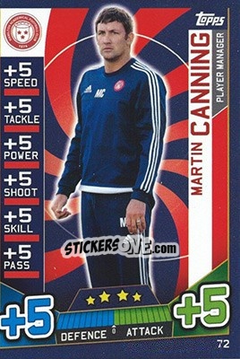 Sticker Martin Canning - SPFL 2016-2017. Match Attax n. 72 - Topps