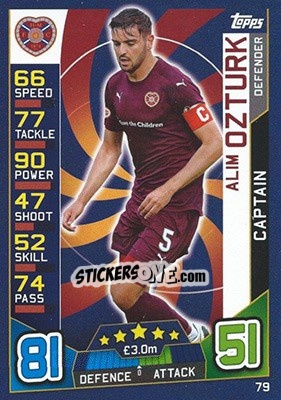 Sticker Alim Öztürk - SPFL 2016-2017. Match Attax n. 79 - Topps