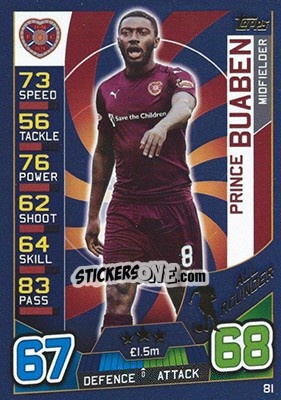 Sticker Prince Buaben - SPFL 2016-2017. Match Attax n. 81 - Topps