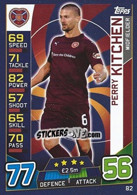 Sticker Perry Kitchen - SPFL 2016-2017. Match Attax n. 82 - Topps