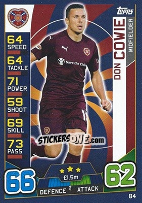 Cromo Don Cowie - SPFL 2016-2017. Match Attax - Topps