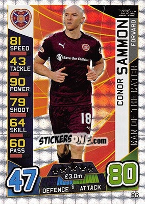 Sticker Conor Sammon - SPFL 2016-2017. Match Attax n. 86 - Topps