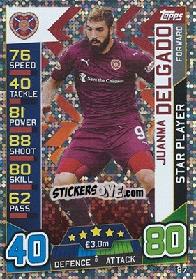 Sticker Juanma Delgado - SPFL 2016-2017. Match Attax n. 87 - Topps