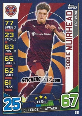 Cromo Robbie Muirhead - SPFL 2016-2017. Match Attax n. 88 - Topps