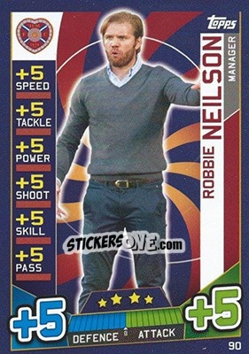 Sticker Robbie Neilson - SPFL 2016-2017. Match Attax n. 90 - Topps