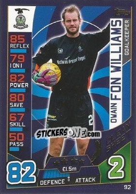 Sticker Owain Fôn Williams - SPFL 2016-2017. Match Attax n. 92 - Topps