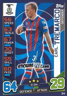 Sticker Carl Tremarco - SPFL 2016-2017. Match Attax n. 94 - Topps