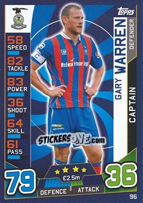 Sticker Gary Warren - SPFL 2016-2017. Match Attax n. 96 - Topps
