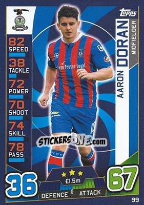 Sticker Aaron Doran - SPFL 2016-2017. Match Attax n. 99 - Topps