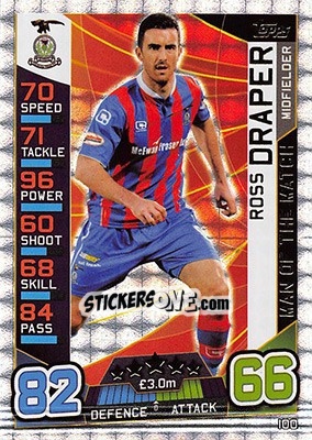 Sticker Ross Draper - SPFL 2016-2017. Match Attax n. 100 - Topps
