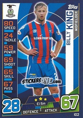 Cromo Billy King - SPFL 2016-2017. Match Attax n. 102 - Topps
