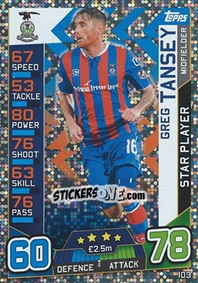 Cromo Greg Tansey - SPFL 2016-2017. Match Attax - Topps