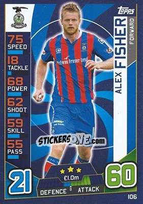 Sticker Alex Fisher - SPFL 2016-2017. Match Attax n. 106 - Topps