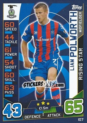 Sticker Liam Polworth - SPFL 2016-2017. Match Attax n. 107 - Topps