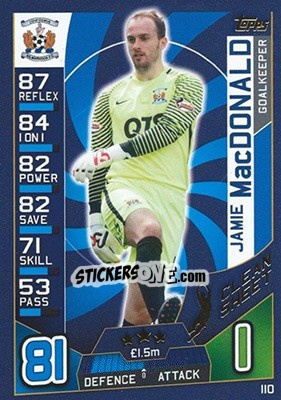 Sticker Jamie MacDonald - SPFL 2016-2017. Match Attax n. 110 - Topps