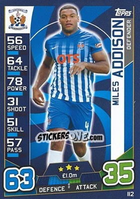 Sticker Miles Addison - SPFL 2016-2017. Match Attax n. 112 - Topps