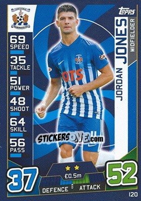 Sticker Jordan Jones - SPFL 2016-2017. Match Attax n. 120 - Topps
