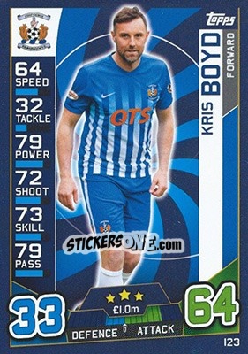 Sticker Kris Boyd - SPFL 2016-2017. Match Attax n. 123 - Topps