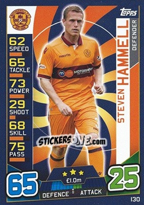 Sticker Steven Hammell - SPFL 2016-2017. Match Attax n. 130 - Topps