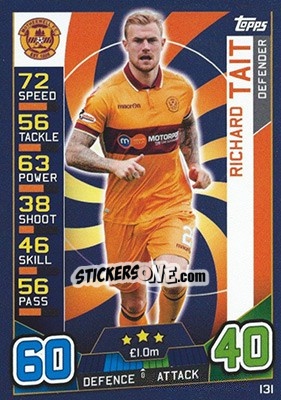 Sticker Richard Tait - SPFL 2016-2017. Match Attax n. 131 - Topps