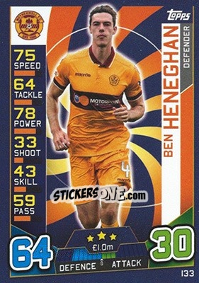 Sticker Ben Heneghan - SPFL 2016-2017. Match Attax n. 133 - Topps