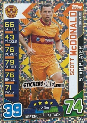 Sticker Scott McDonald - SPFL 2016-2017. Match Attax n. 142 - Topps