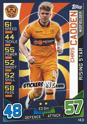 Sticker Chris Cadden - SPFL 2016-2017. Match Attax n. 143 - Topps