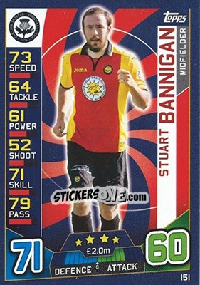 Sticker Stuart Bannigan - SPFL 2016-2017. Match Attax n. 151 - Topps