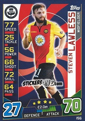 Sticker Steven Lawless - SPFL 2016-2017. Match Attax n. 156 - Topps